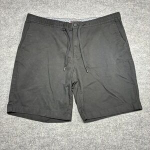 Michael Kors Flat Front Chino Shorts Drawstring Black Mens 34 Athletic Fit